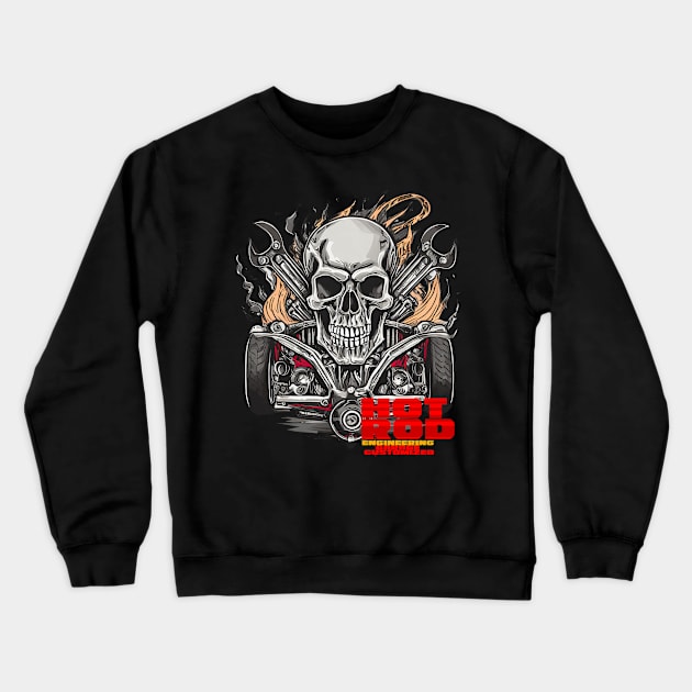 HOTROD Fire and The skull Crewneck Sweatshirt by Tjhtt Autoarts